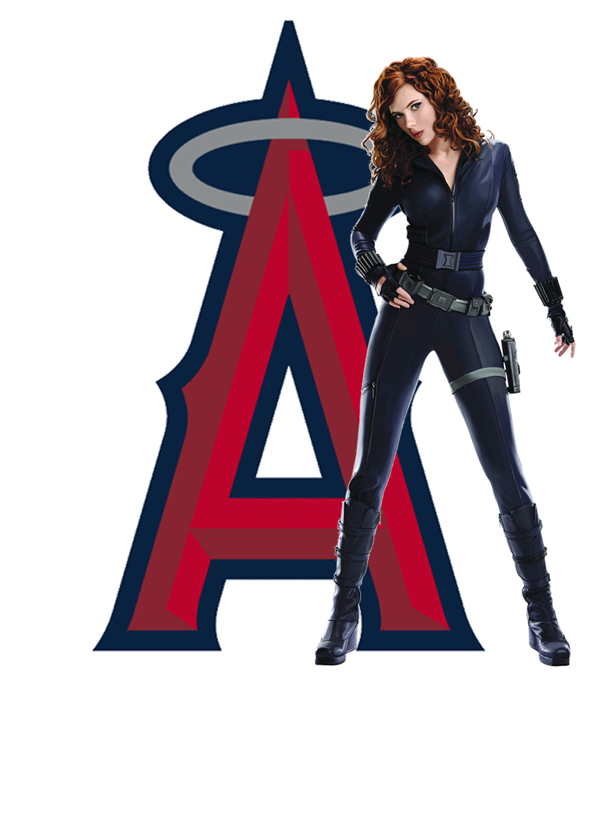 Los Angeles Angels of Anaheim Black Widow Logo iron on paper